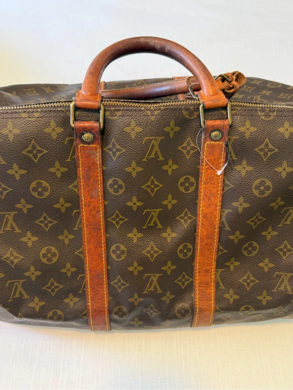 Louis Vuitton Keepall 50 Monogram Boston Bag Brown Authentic -